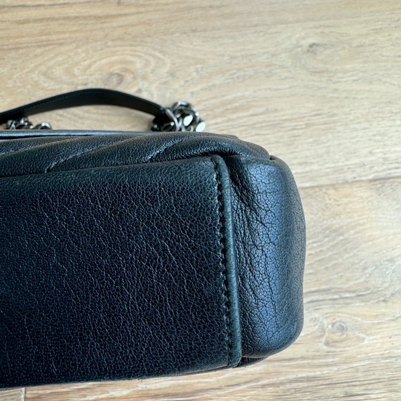 YSL Saint Laurent Medium College Tote Shoulder Bag Black - Picture 6 of 8